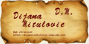 Dijana Mitulović vizit kartica